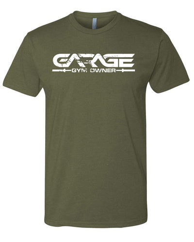 Garage Gym Owner T-Shirt - Olive Drab with White